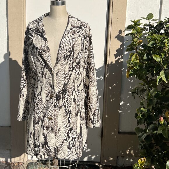 WEAREVER X-Large Black-Brown Cream Animal Print Blazer - Picture 1 of 8